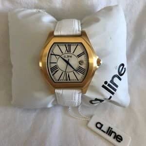 A-Line White and Gold Watch | New in Box